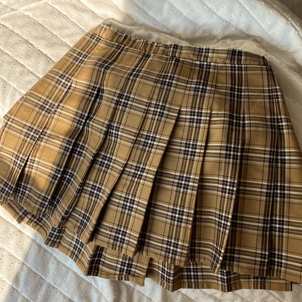 Dark/Light Academia Brown Plaid Skirt